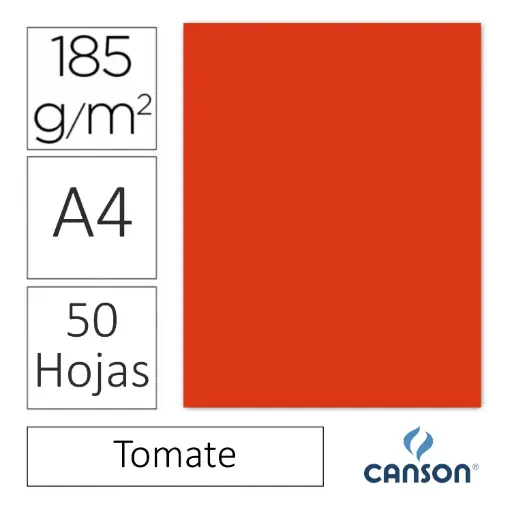 [701351] CARTULINA CANSON IRIS A4 TOMATE