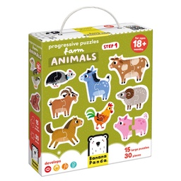 PUZZLE BANANA 5 PUZZLES ANIMALES DE LA GRANJA