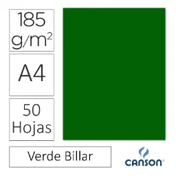 CARTULINA CANSON IRIS A4 VERDE BILLAR