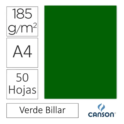 [701381] CARTULINA CANSON IRIS A4 VERDE BILLAR
