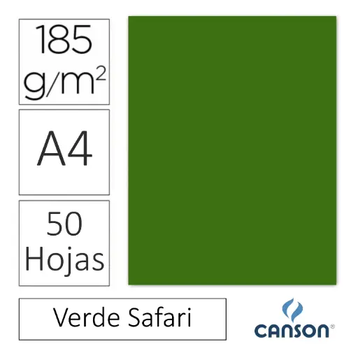 [701411] CARTULINA CANSON IRIS A4 VERDE SAFARI