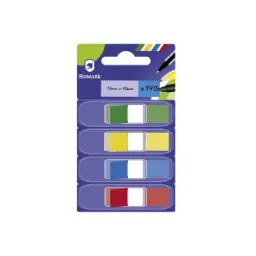 BANDERITAS ADHESIVAS BISMARK SEPARADORES 12X45MM 4COLORES BASICOS /140 UDS