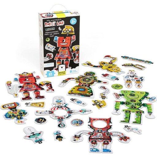 [670489] PUZZLE BANANA MEZCLA Y COMBINA LABORATORIO DE ROBOTS