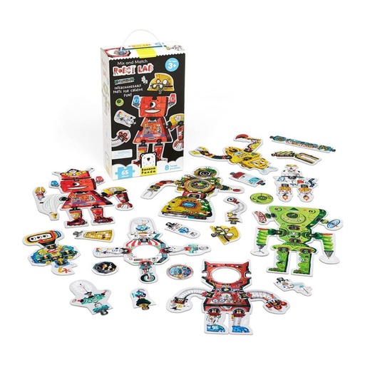 [670489] PUZZLE BANANA MEZCLA Y COMBINA LABORATORIO DE ROBOTS