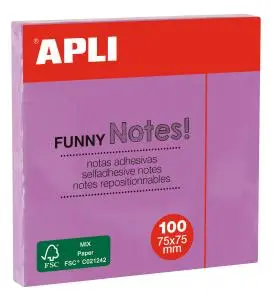 [019083] NOTAS ADHESIVAS 75x75 MM 100HJS. APLI