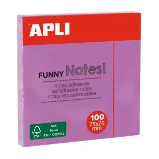 [019083] NOTAS ADHESIVAS 75x75 MM 100HJS. APLI