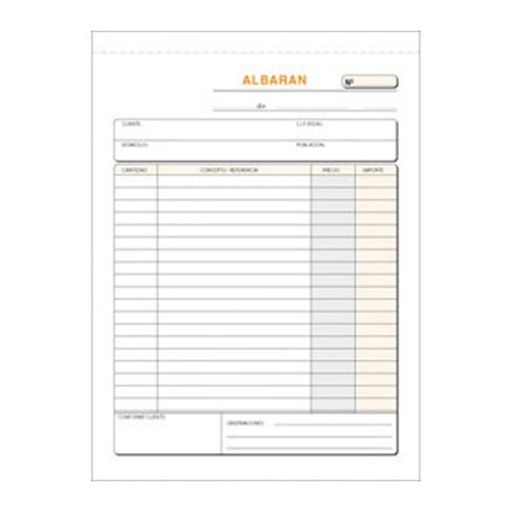 [001405] TALONARIO ALBARANES NATURAL 145MMX207MM TRIPLICADO 