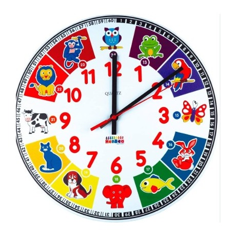 [825730] RELOJ DIDACTICO ANIMALES 28CM HENBEA