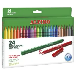 ROTULADOR ALPINO PUNTA FINA ESTUCHE 24 COLORES