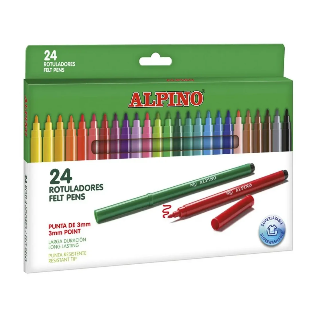 [649833] ROTULADOR ALPINO PUNTA FINA ESTUCHE 24 COLORES