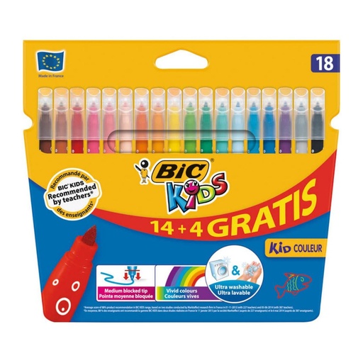 [649282] ROTULADOR BIC KID 18 COLORES