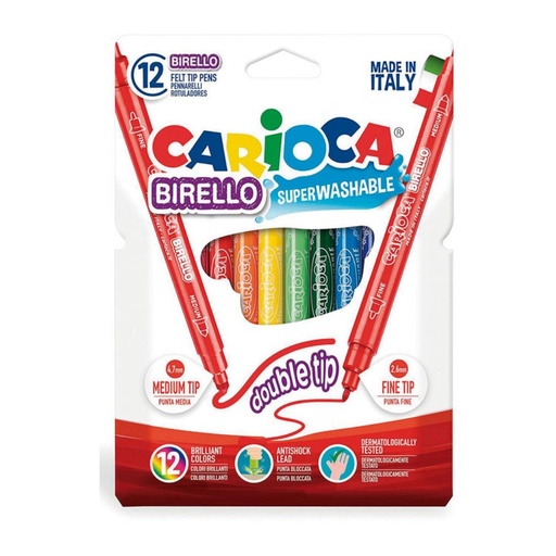 [119426] ROTULADOR CARIOCA 2 PUNTAS CAJA 12 COLORES