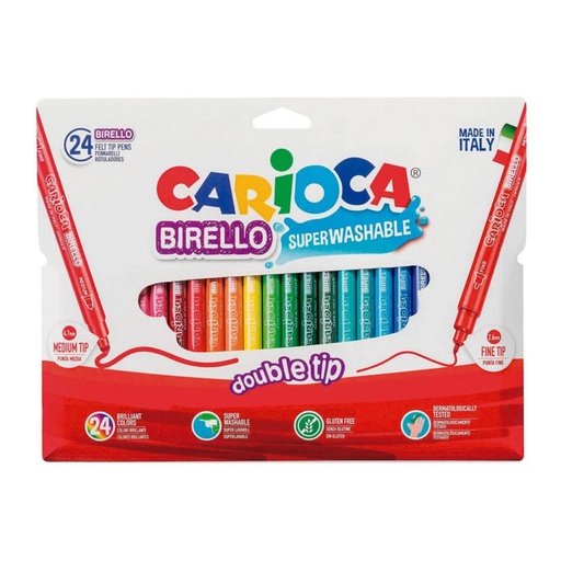 [649837] ROTULADOR CARIOCA 2 PUNTAS CAJA 24 COLORES