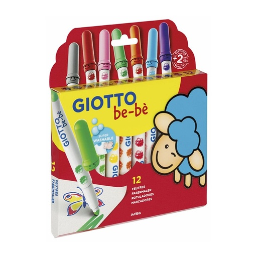 [649583] ROTULADOR GIOTTO SUPER BEBE CAJA 12 COLORES SURTIDOS