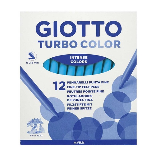 [649253] ROTULADOR GIOTTO TURBO COLOR UNICOLOR AZUL CELESTE 12 UDS 