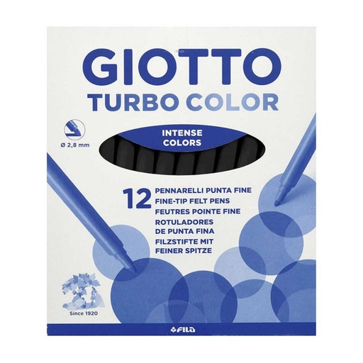 [649256] ROTULADOR GIOTTO TURBO COLOR UNICOLOR NEGRO 12 UDS 