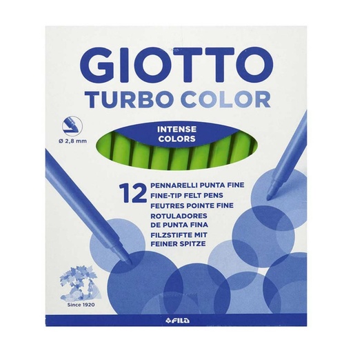 [649250] ROTULADOR GIOTTO TURBO COLOR UNICOLOR VERDE CLARO 12 UDS 