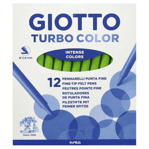 [649250] ROTULADOR GIOTTO TURBO COLOR UNICOLOR VERDE CLARO 12 UDS 