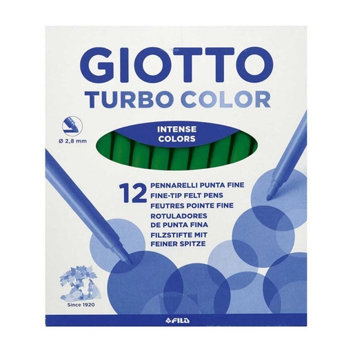 [649251] ROTULADOR GIOTTO TURBO COLOR UNICOLOR VERDE OSCURO 12 UDS 