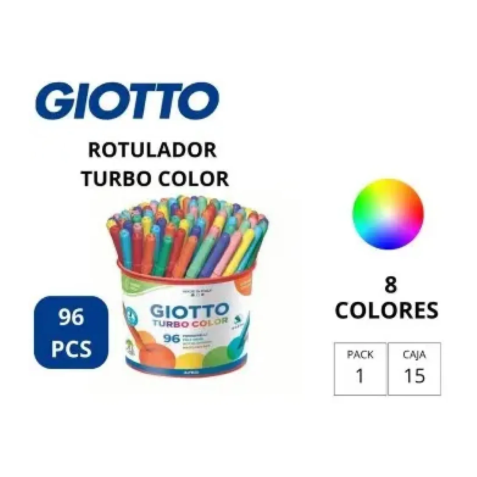 [120430] ROTULADOR GIOTTO TURBO COLOR BOTE DE 96 UNIDADES