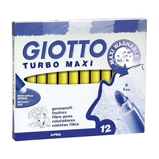 [649227] ROTULADOR GIOTTO TURBO MAXI UNICOLOR AMARILLO 12 UDS