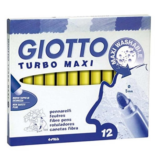[649227] ROTULADOR GIOTTO TURBO MAXI UNICOLOR AMARILLO 12 UDS