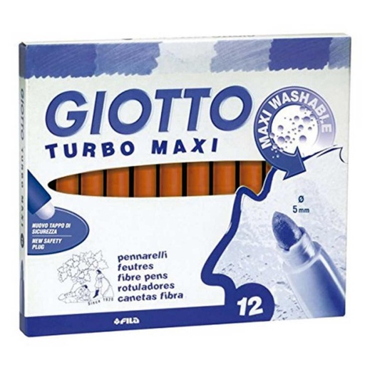 [649233] ROTULADOR GIOTTO TURBO MAXI UNICOLOR MARRON CLARO 12 UDS
