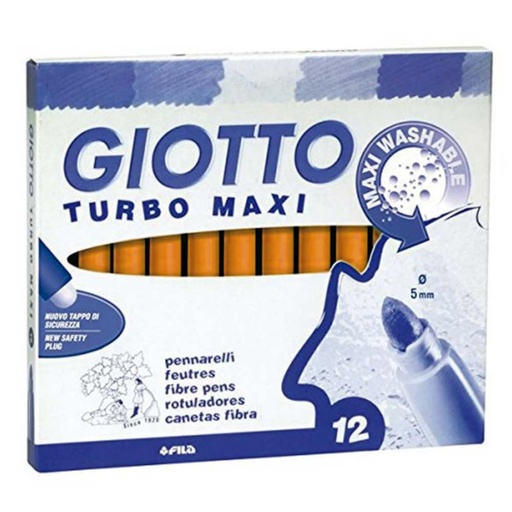 [649228] ROTULADOR GIOTTO TURBO MAXI UNICOLOR NARANJA 12 UDS