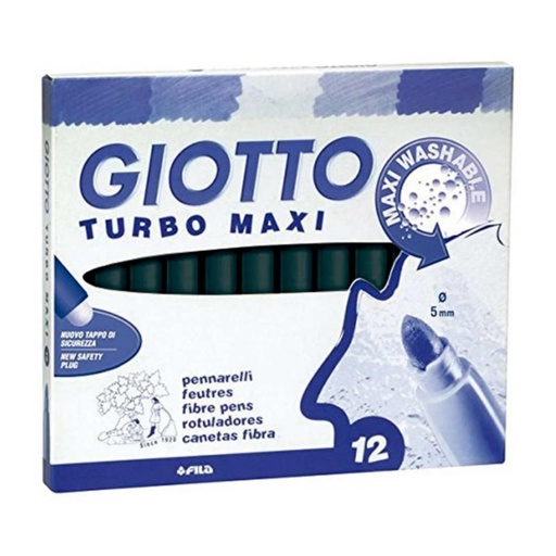 [649241] ROTULADOR GIOTTO TURBO MAXI UNICOLOR NEGRO 12 UDS