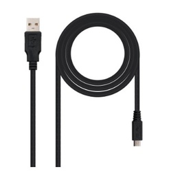 CABLE USB 2.0 A-M A MICRO USB B-M 0,8 METROS NEGRO