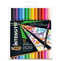 ROTULADORES BIC INTENSITY DUAL TIP PACK DE 12 COLORES SURTIDOS