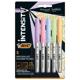 ROTULADORES BIC INTENSITY PASTEL BLISTER DE 5 UNIDADES