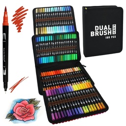 ROTULADORES LETTERING DOBLE PUNTA BRUSH RAYLU PAPER ESTUCHE 100 UNIDADES