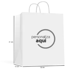 BOLSA PAPEL BLANCA 100GR. ASA TORCIDA 41*32+15CM-XXI 