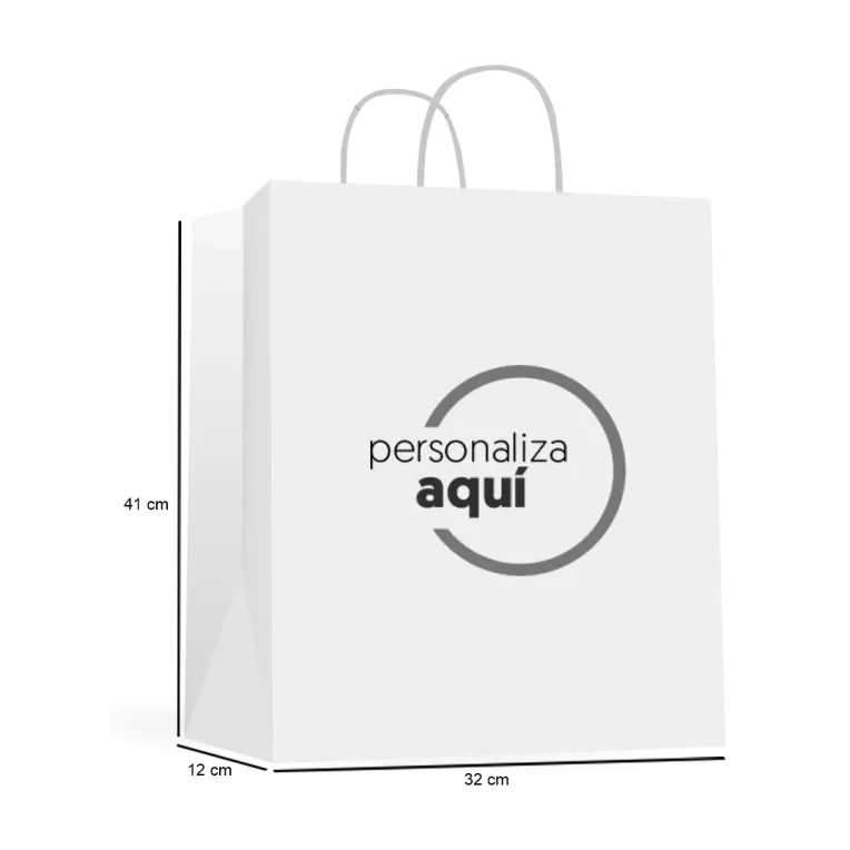 [825929] BOLSA PAPEL BLANCA 100GR. ASA TORCIDA 41*32+15CM-XXI 