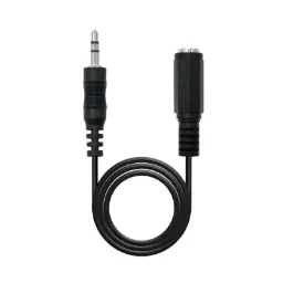 CABLE AUDIO JACK 3,5 MM MACHO A HEMBRA 3 METROS NEGRO