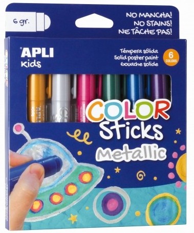 [825655] TEMPERA SOLIDA APLI METALIZADO 6GR 6 UNIDADES