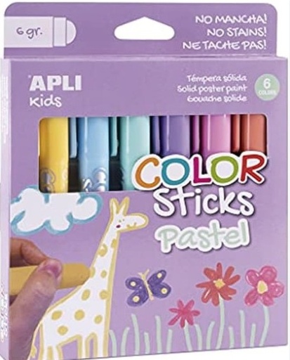 [825657] TEMPERA SOLIDA APLI PASTEL 6GR 6 UNIDADES