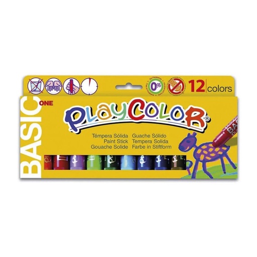 [630586] TÉMPERA SÓLIDA PLAYCOLOR ESCOLAR 12 COLORES SURTIDOS