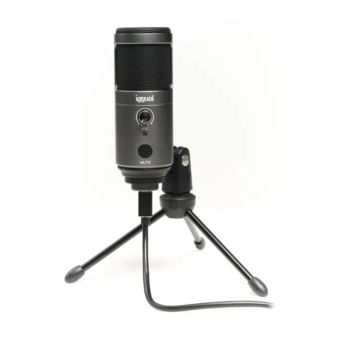 [800315] MICRÓFONO CONDENSADOR IGGUAL PODCASTING PRO GRIS