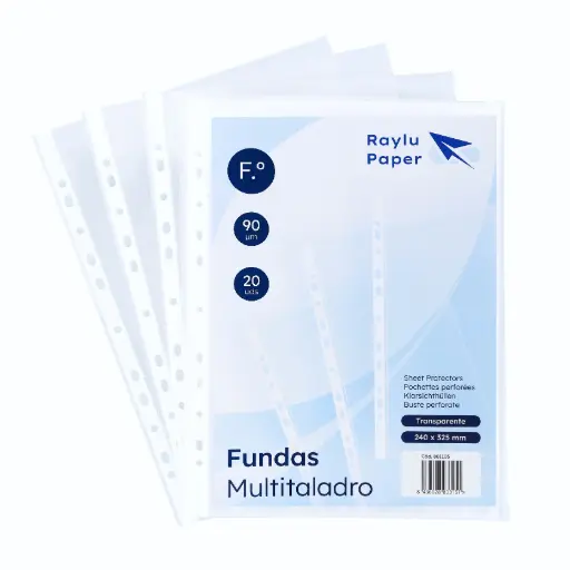 [801105] FUNDAS MULTITALADRO 20 UDS FOLIO 90 MICRAS RAYLU