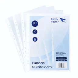 FUNDAS MULTITALADRO 20 UDS FOLIO 60 MICRAS  RAYLU
