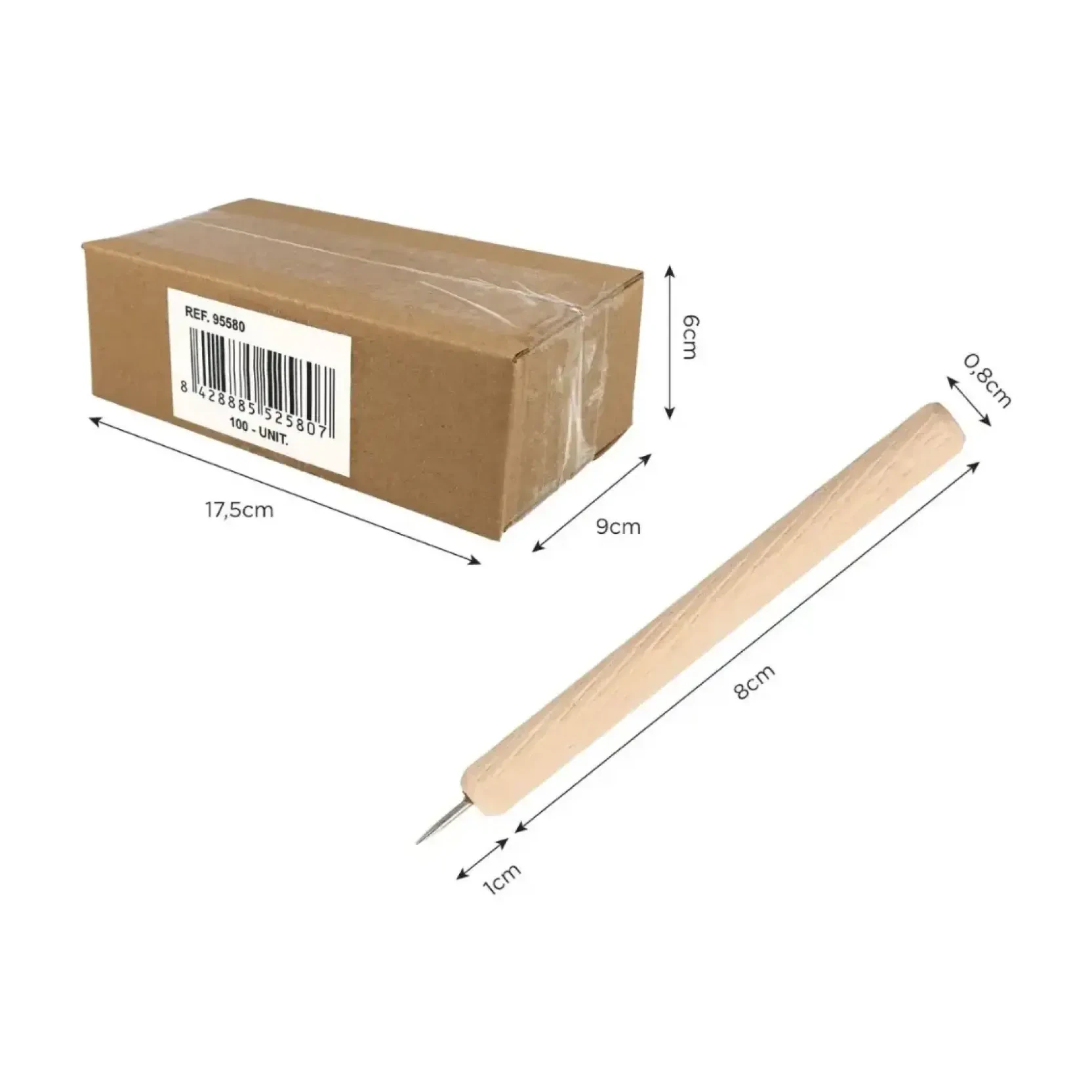 [825867] PUNZON DE PICADO INSPIRO MANGO DE MADERA PUNTA METÁLICA (PACK 100)