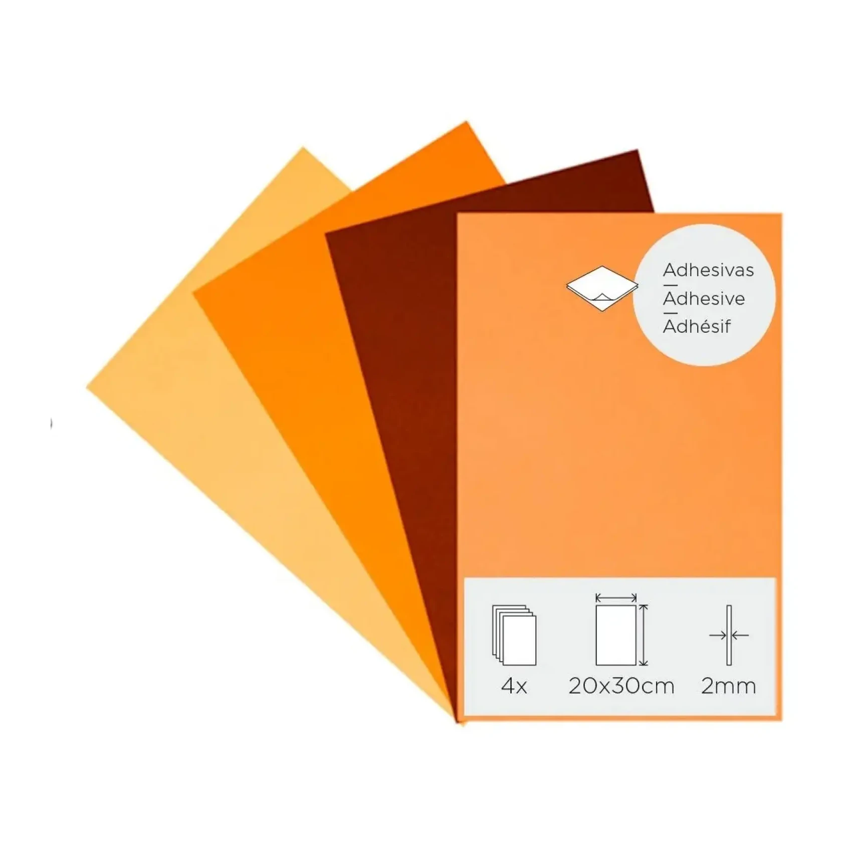 [825942] LÁMINAS GOMA EVA OTOÑO ADHESIVAS 20×30CM 2MM PACK DE 4
