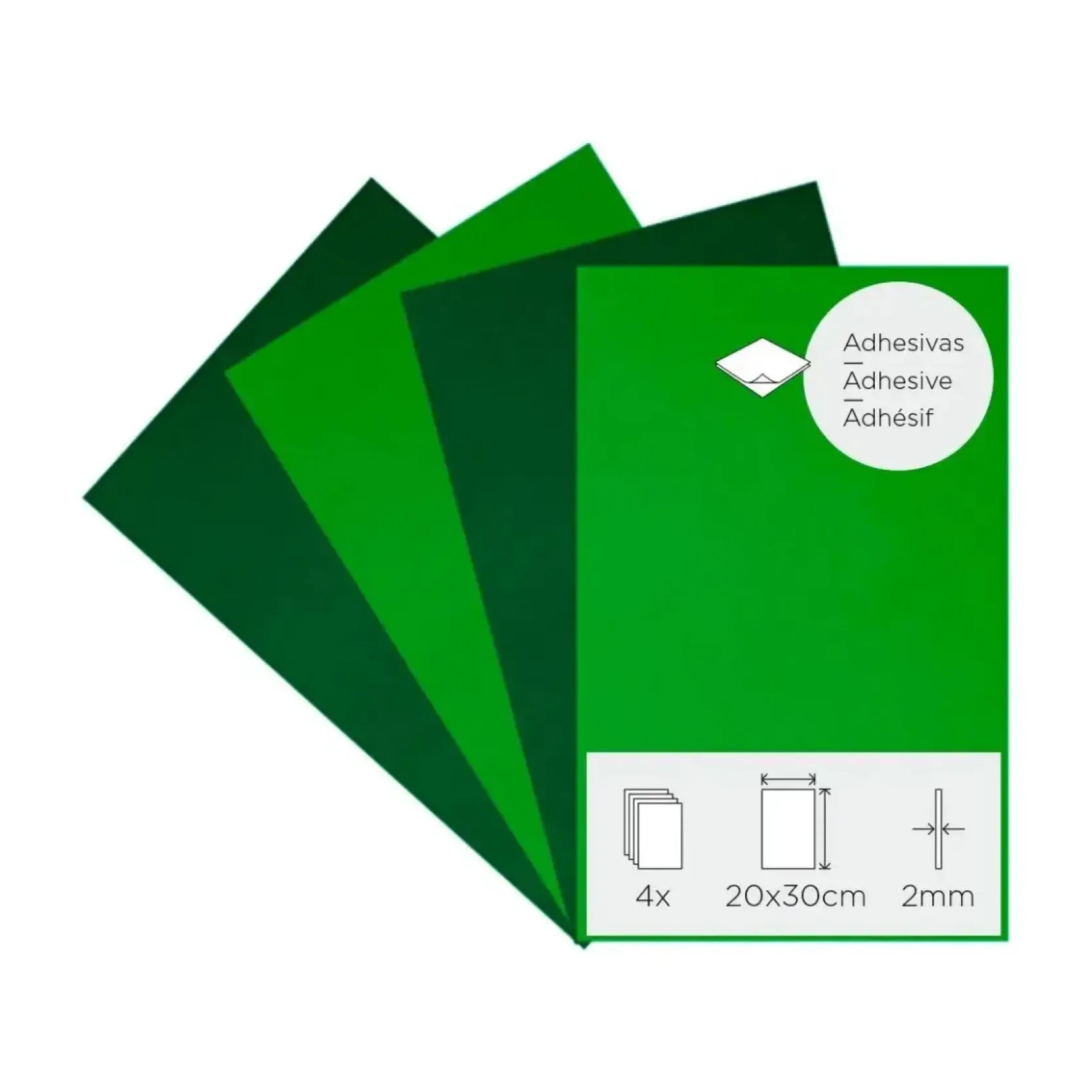 [825943] LÁMINAS GOMA EVA PRIMAVERA ADHESIVAS 20×30CM 2MM PACK DE 4