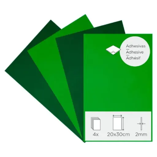 [825943] LÁMINAS GOMA EVA PRIMAVERA ADHESIVAS 20×30CM 2MM PACK DE 4