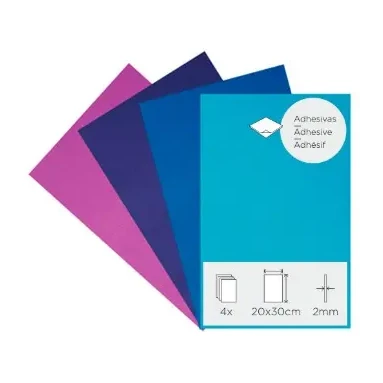 [825944] LÁMINAS GOMA EVA FRIOS ADHESIVAS 20×30CM 2MM PACK DE 4