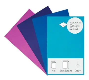 [825944] LÁMINAS GOMA EVA FRIOS ADHESIVAS 20×30CM 2MM PACK DE 4