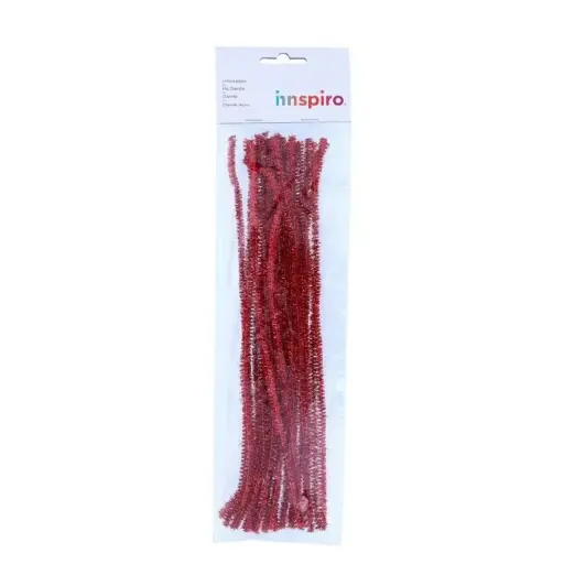 [825946] LIMPIAPIPAS CHENILLA METÁLICAS ROJO 6MM×30CM 25 UNIDADES