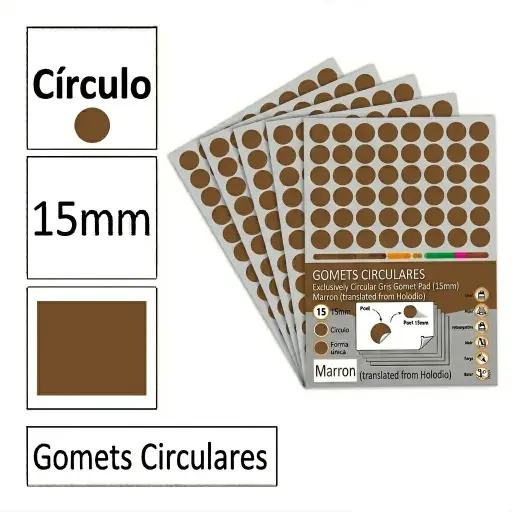 [825972] GOMETS CIRCULO MEDIANO Ø 15 MM MARRON